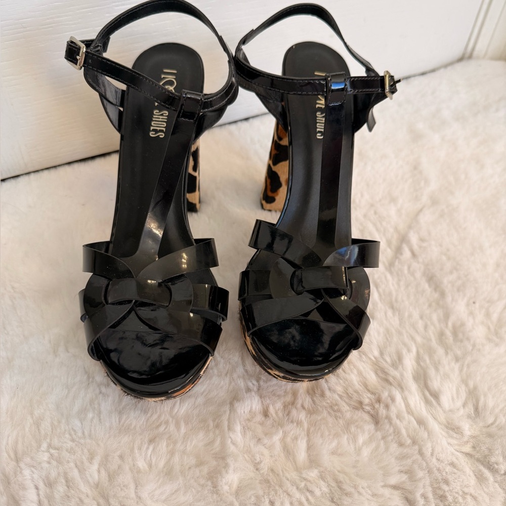 Leopard Print Platform Sandals - Picture 3 of 7